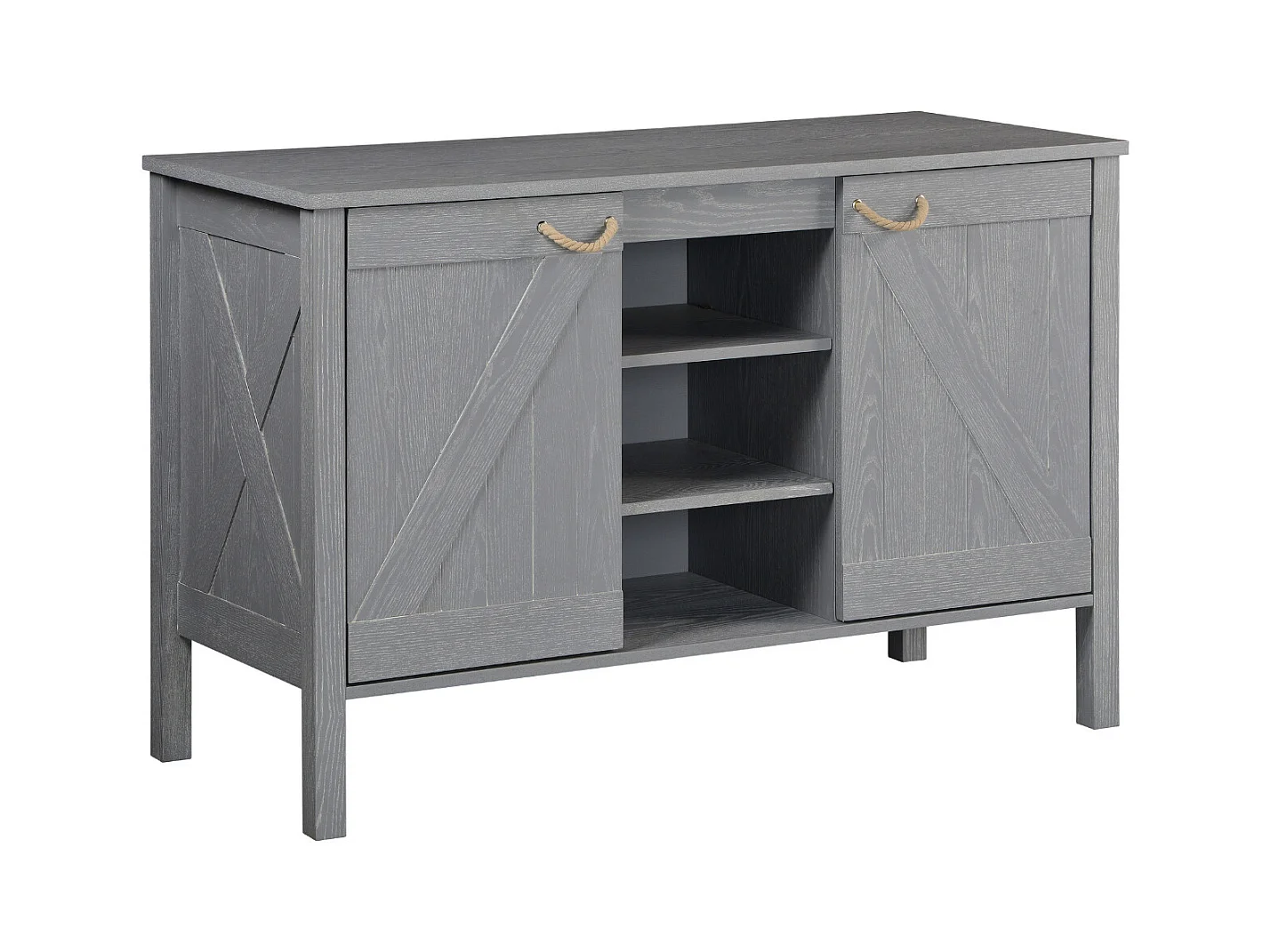 Mobile bagno doppio lavabo LUZIA L.120 x H.78 x P.50 cm rovere grigio