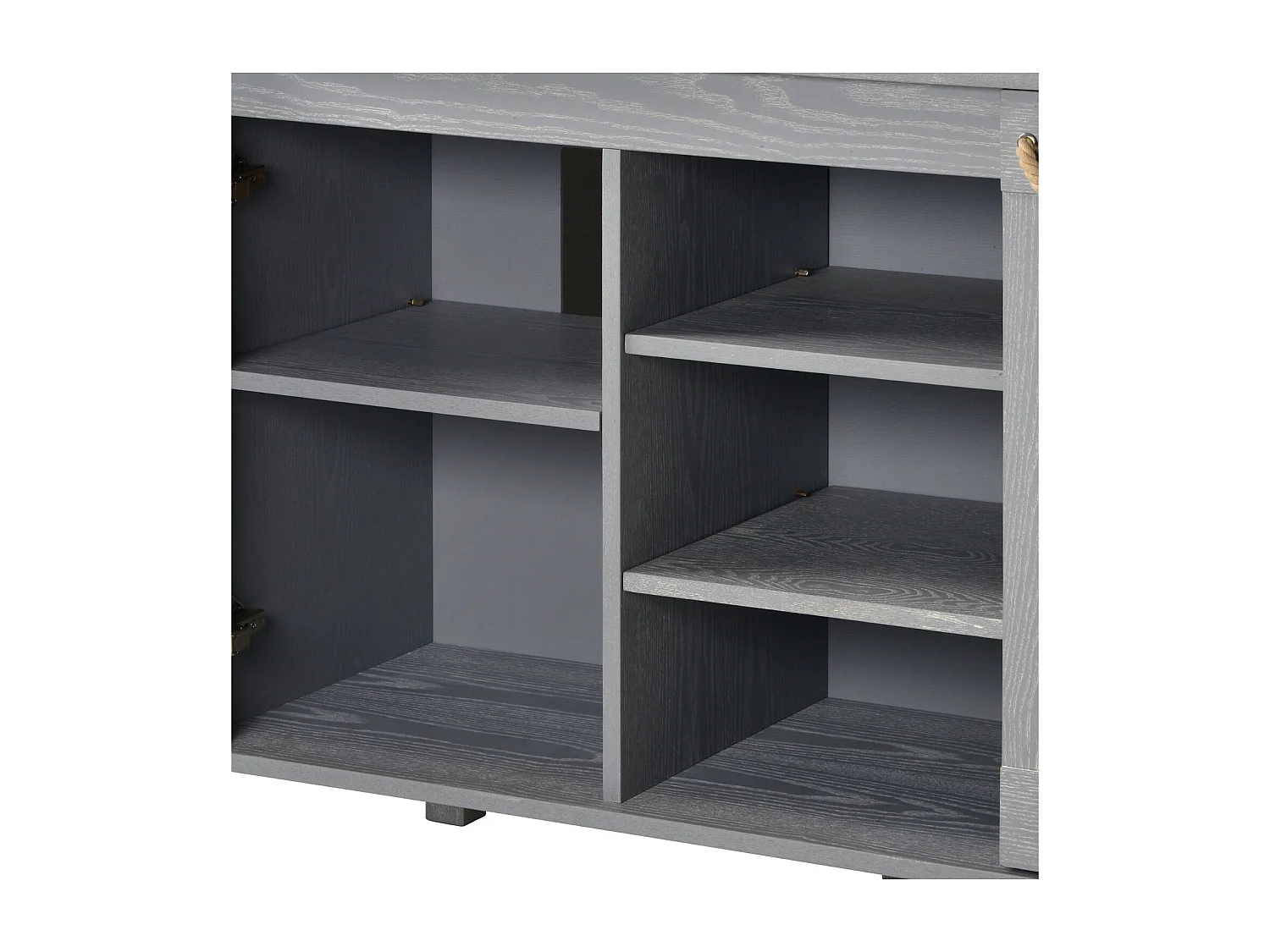 LUZIA Doppelwaschbecken-Badezimmerschrank B.120 x H.78 x T.50 cm, graue Eiche