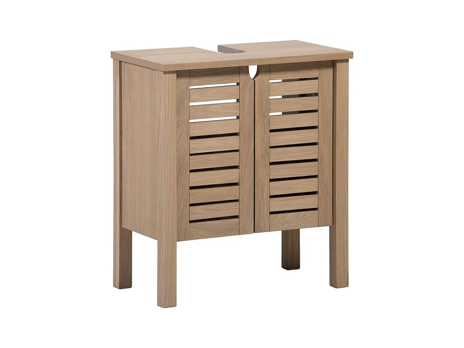 Mobile sotto lavabo L.60 x H.65 x P.33 cm impiallacciato rovere AZZURA