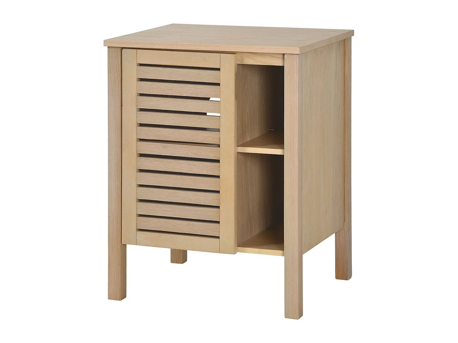 Meuble simple vasque sur pieds en chêne naturel 60 cm TALIX