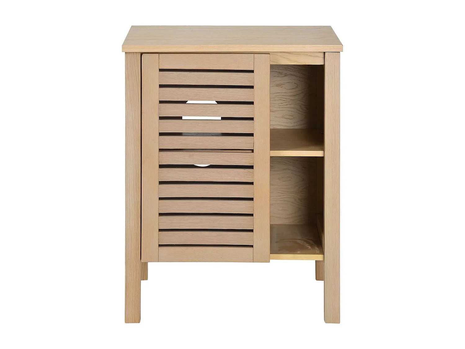Meuble simple vasque sur pieds en chêne naturel 60 cm TALIX