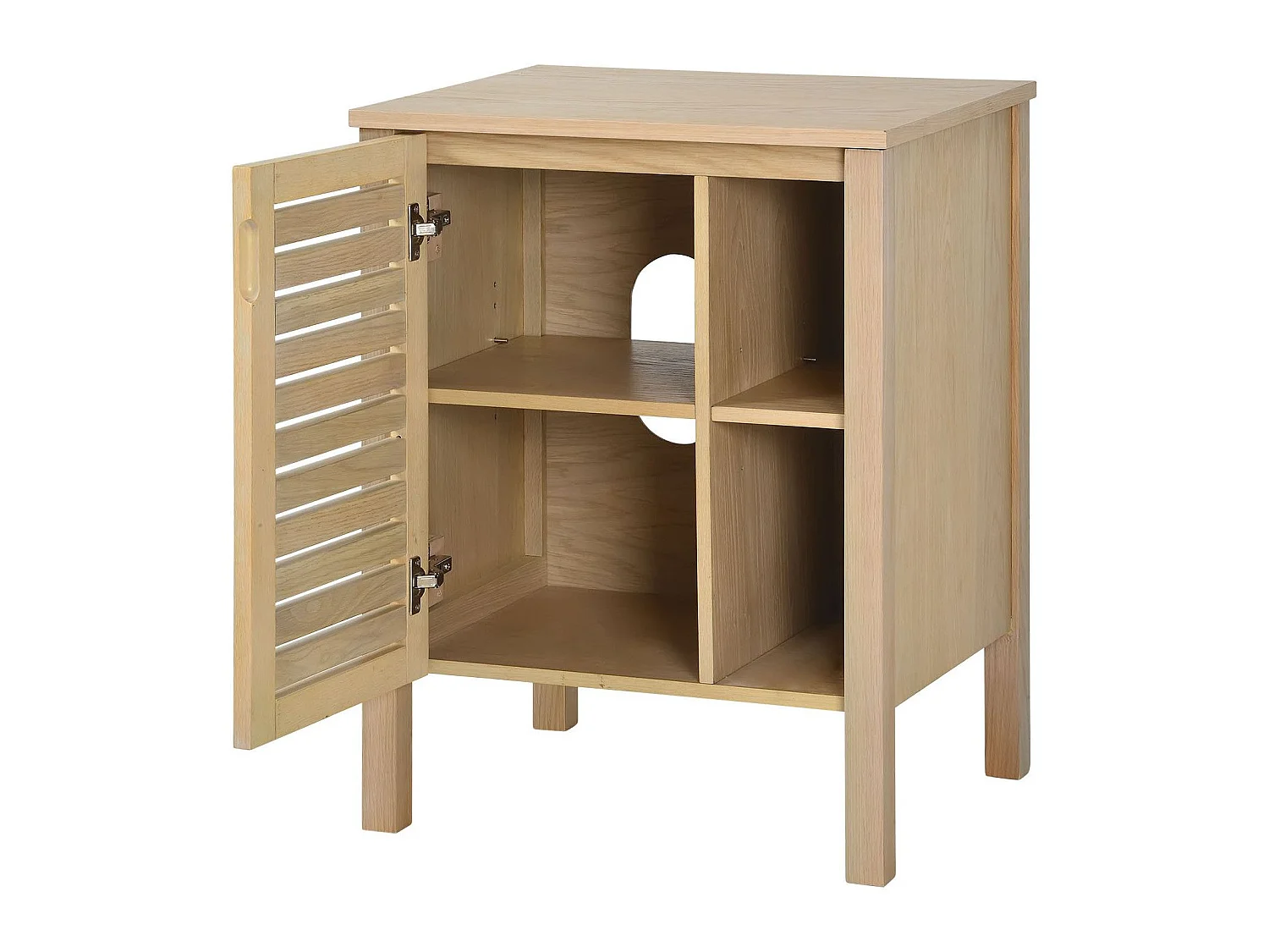 Meuble simple vasque sur pieds en chêne naturel 60 cm TALIX