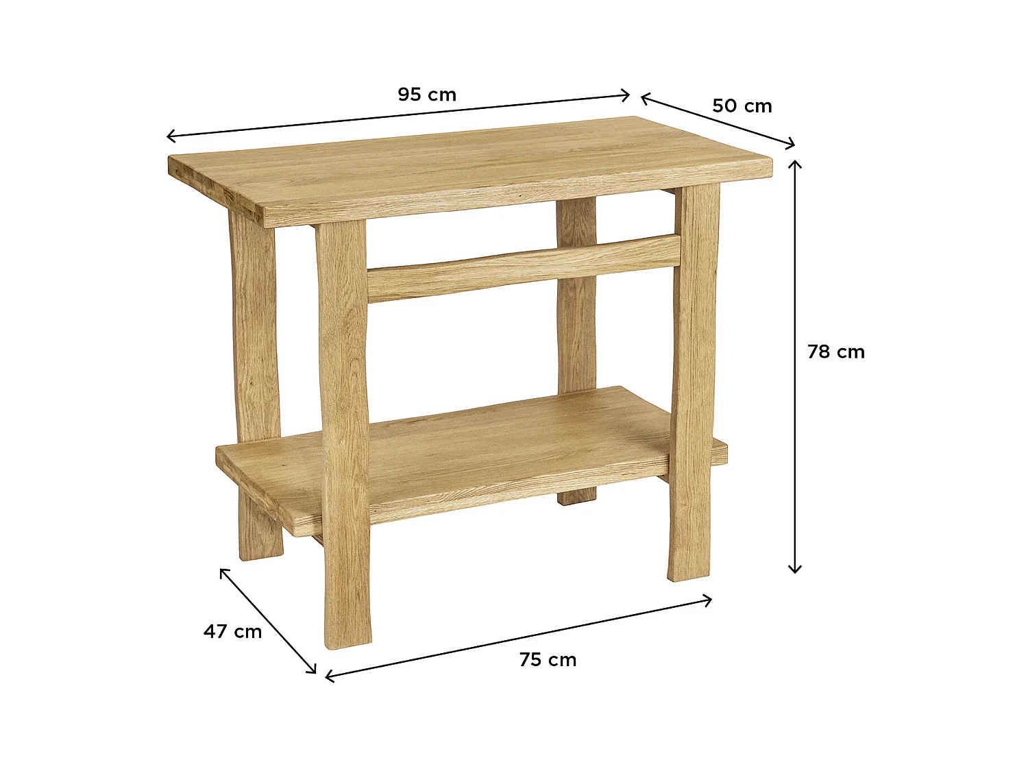 OFICIO Waschbeckenschrank L.95 x H.78 x T.50 cm aus gealterter massiver Eiche