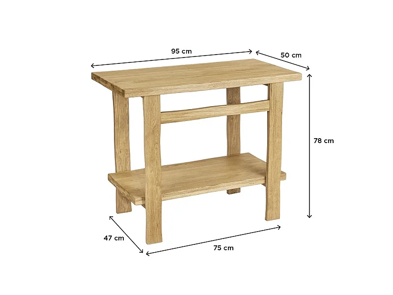 Meuble simple vasque sur pieds 95cm en chêne massif esprit établi OFICIO