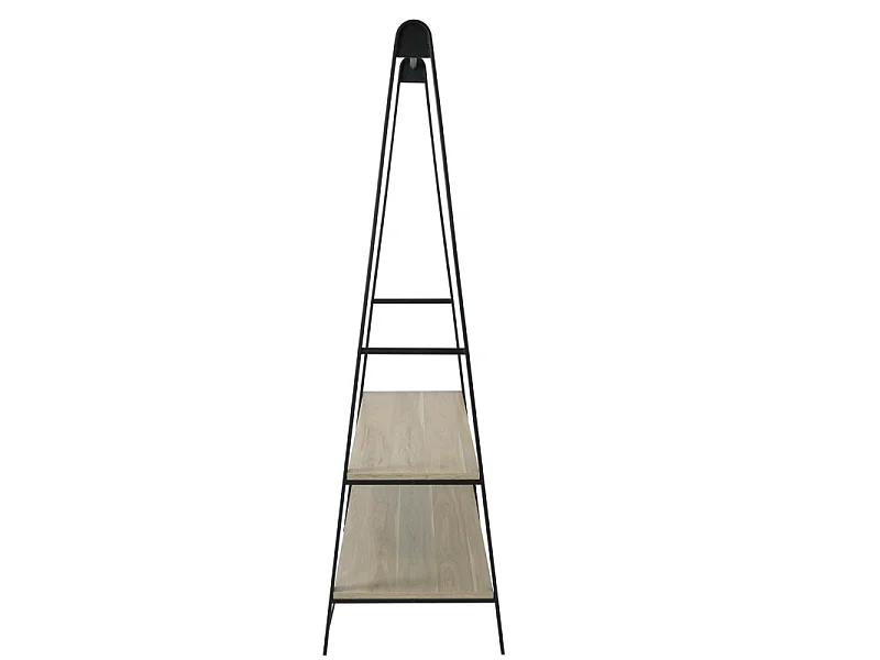 Cabideiro ARCO preto L.110 x A.170 x P.50 cm com prateleiras e vara