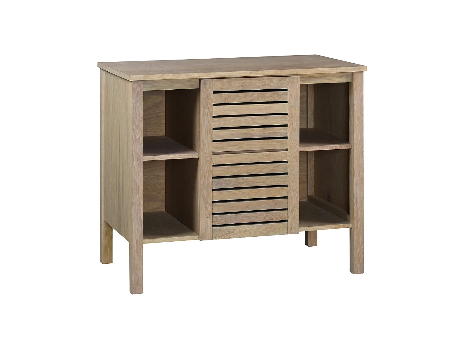 Meuble simple vasque sur pieds en chêne naturel 90 cm TALIX