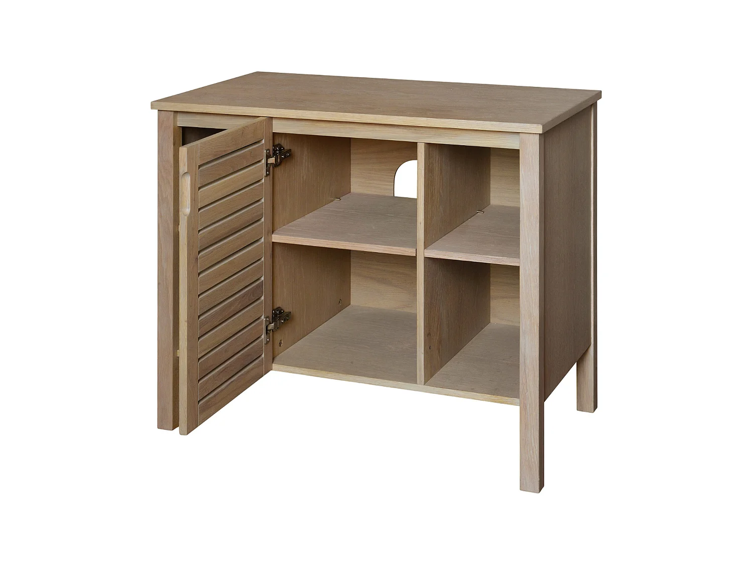 Meuble simple vasque sur pieds en chêne naturel 90 cm TALIX