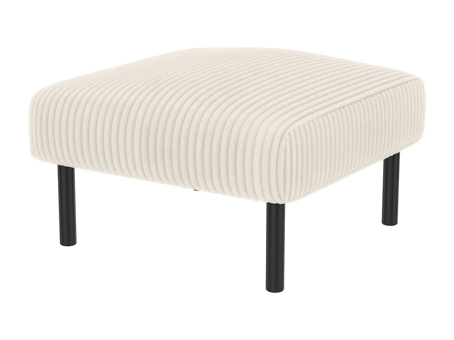 Beige bankstel - 2-zitsbank & 1-zitsbank - met voetenbank en zijzakken - corduroy