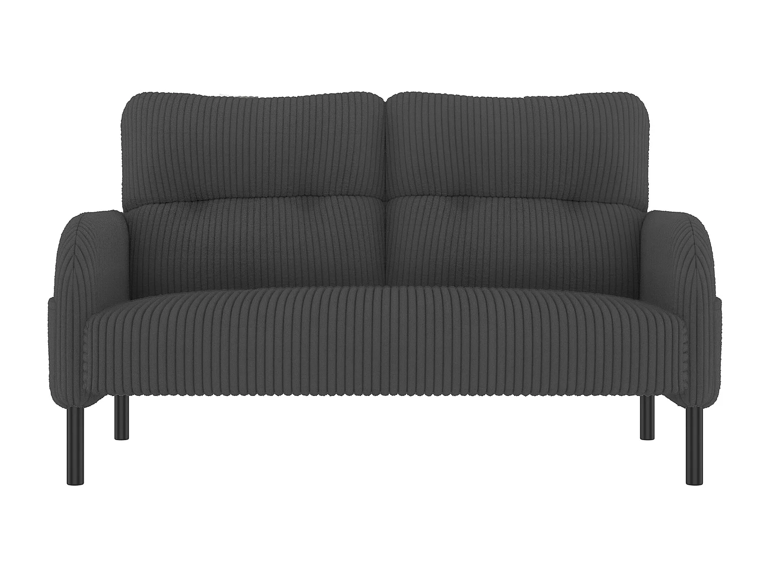 Grau Sofa-Set – 2-Sitzer-Sofa und 1-Sitzer-Sofa – mit fußhocker und seitentaschen – cord