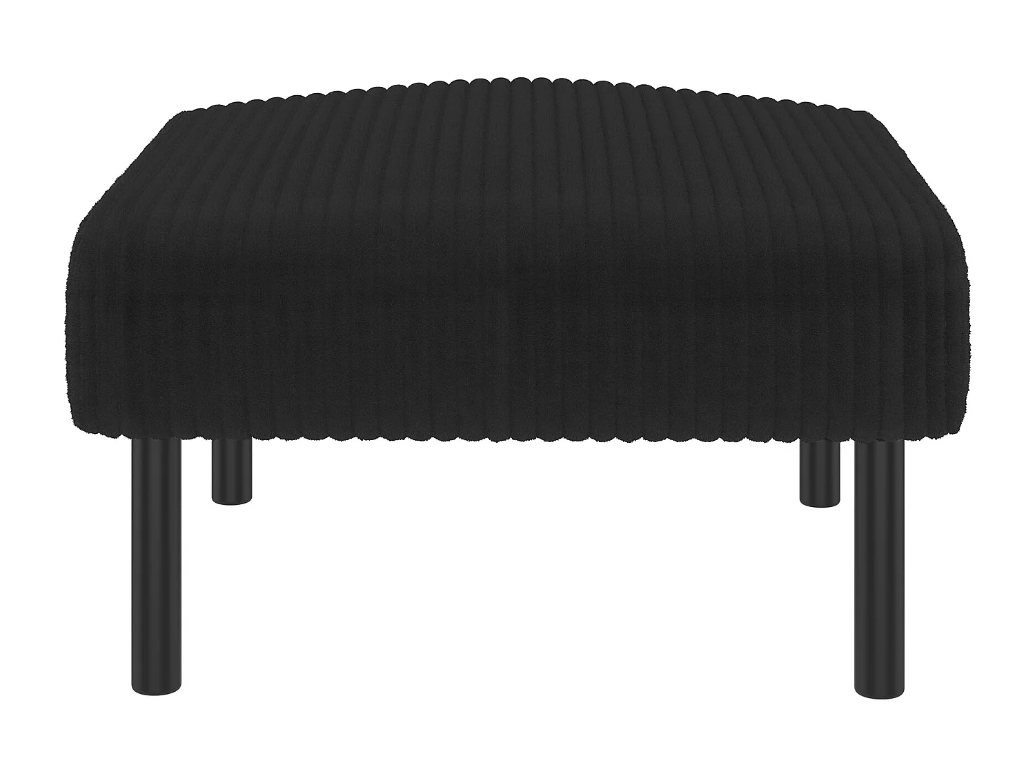 Conjunto de sofá negro - Sofá de 2 plazas y sofá de 1 plaza - con reposapiés y bolsillos laterales - Pana