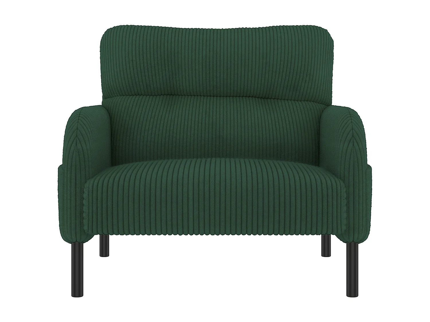 Sofá reto verde - Poltrona com braços e bolsos laterais - bombazine - para sala de estar e quarto