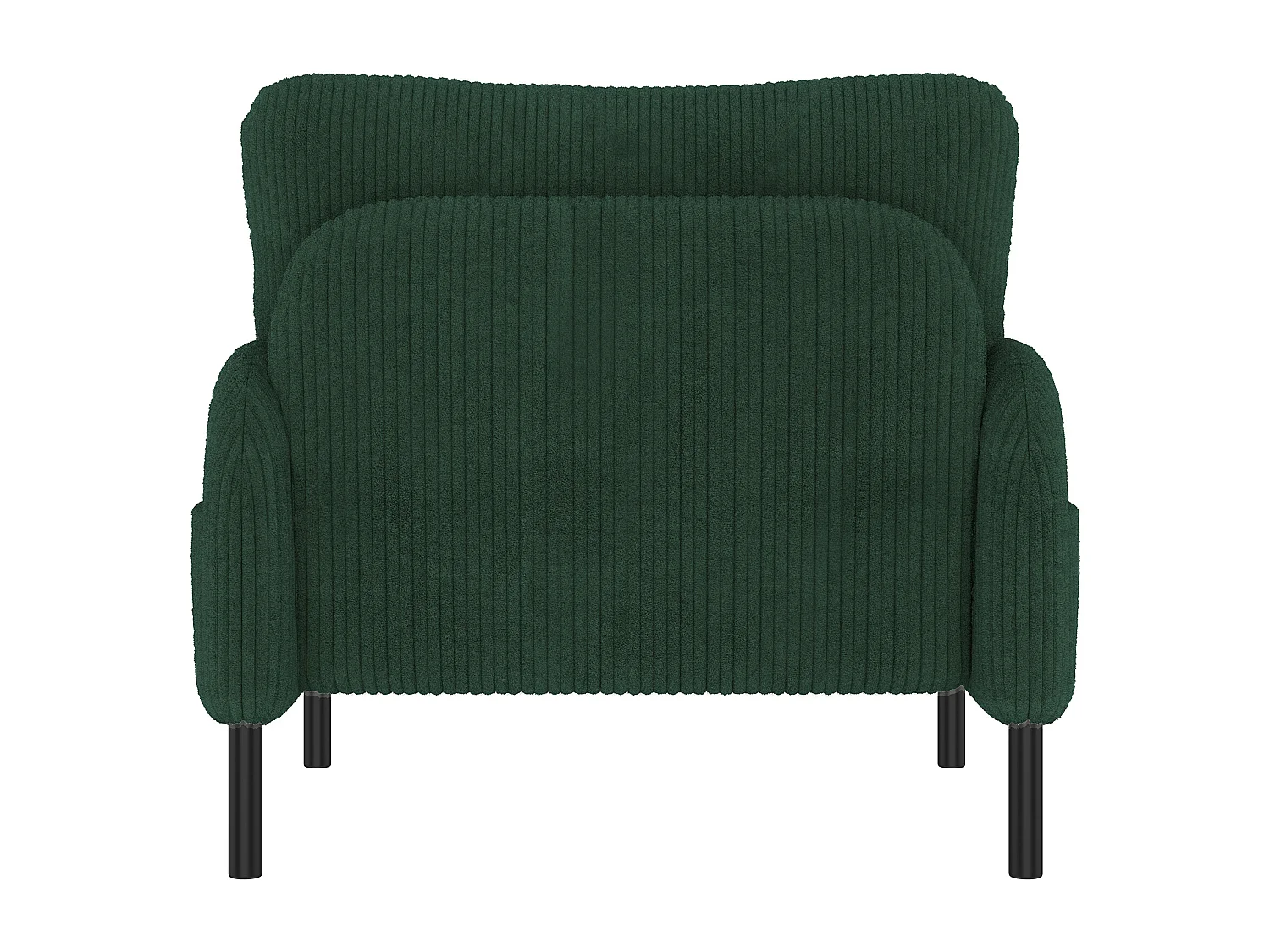 Sofá reto verde - Poltrona com braços e bolsos laterais - bombazine - para sala de estar e quarto