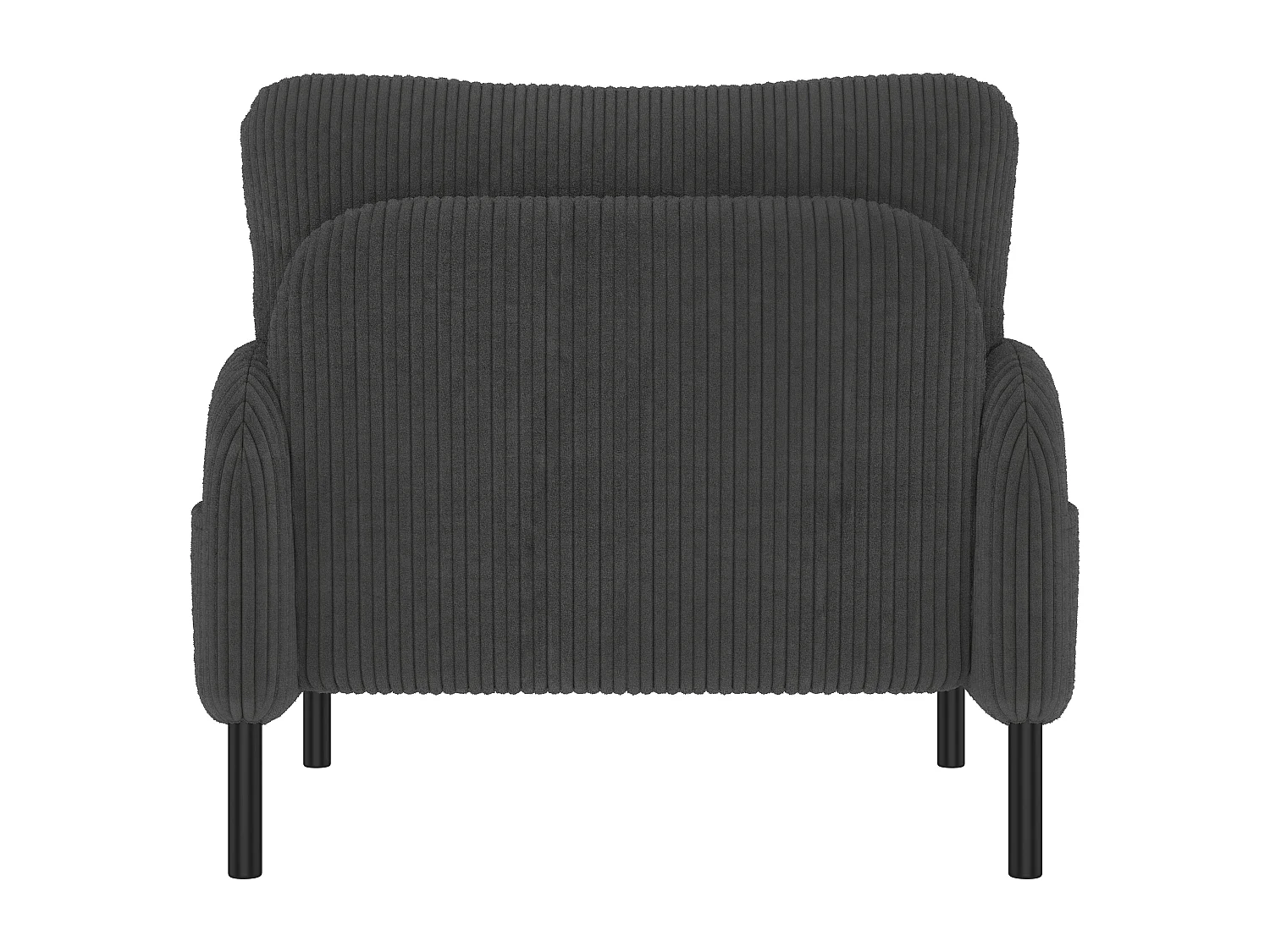 Grijze rechte bank - Fauteuil met armleuningen en zijzakken - corduroy - voor woonkamer en slaapkamer