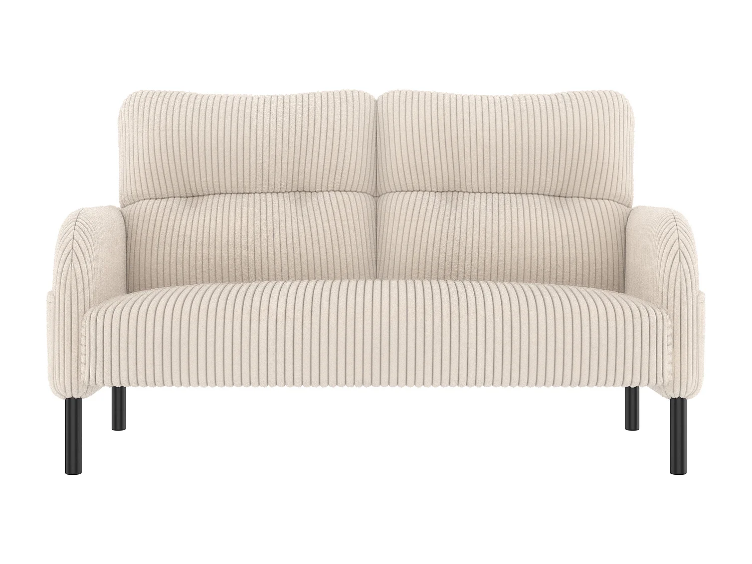 Beżowa sofa prosta - Fotel z oparciem i kieszeniami bocznymi - sztruks - do biur i salonów