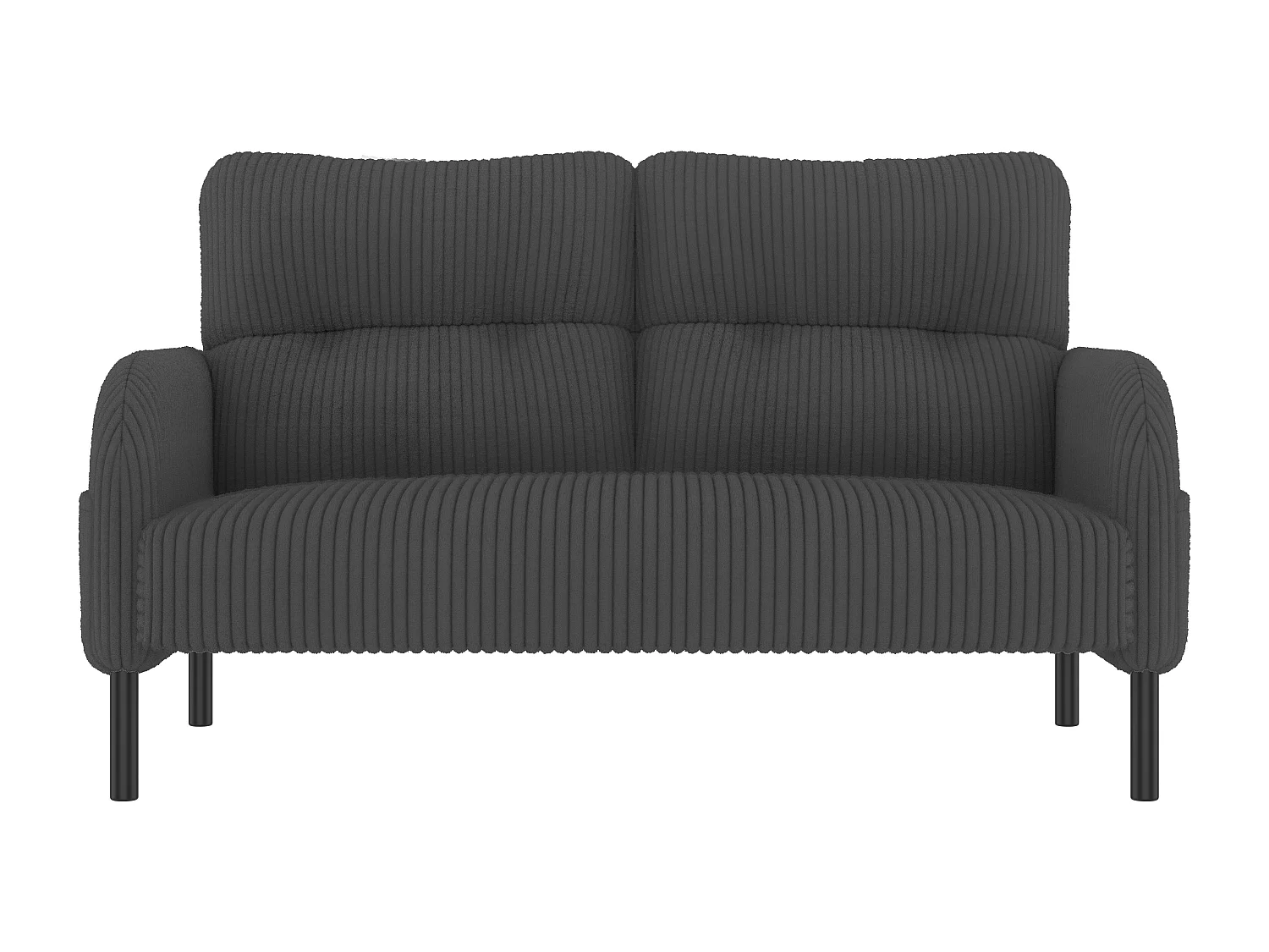 Szara sofa prosta - Fotel z oparciem i kieszeniami bocznymi - sztruks - do biur i salonów