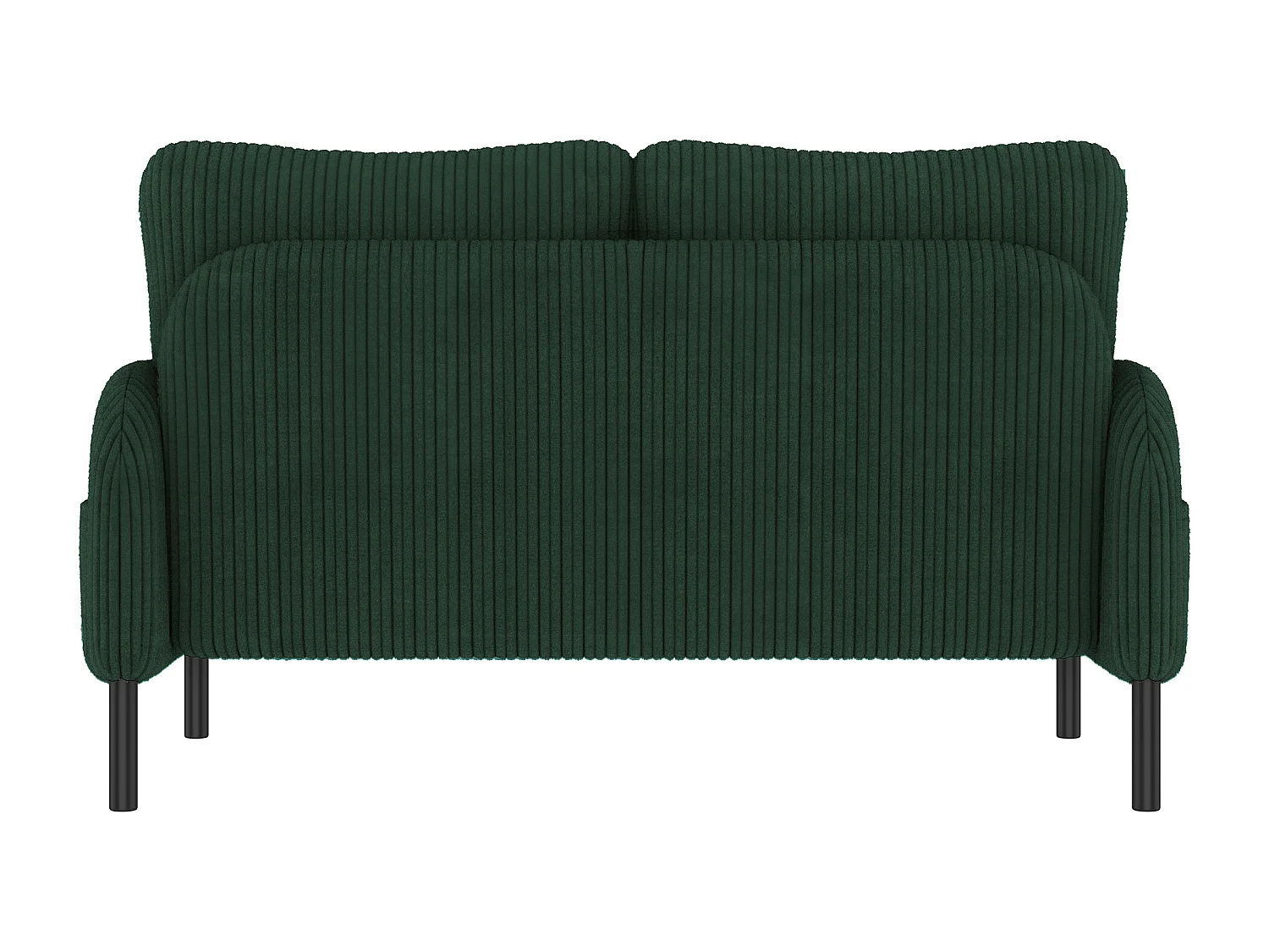 Canapé droit vert - Fauteuil avec dossier et poches latérales - velours côtelé - pour bureaux et salons