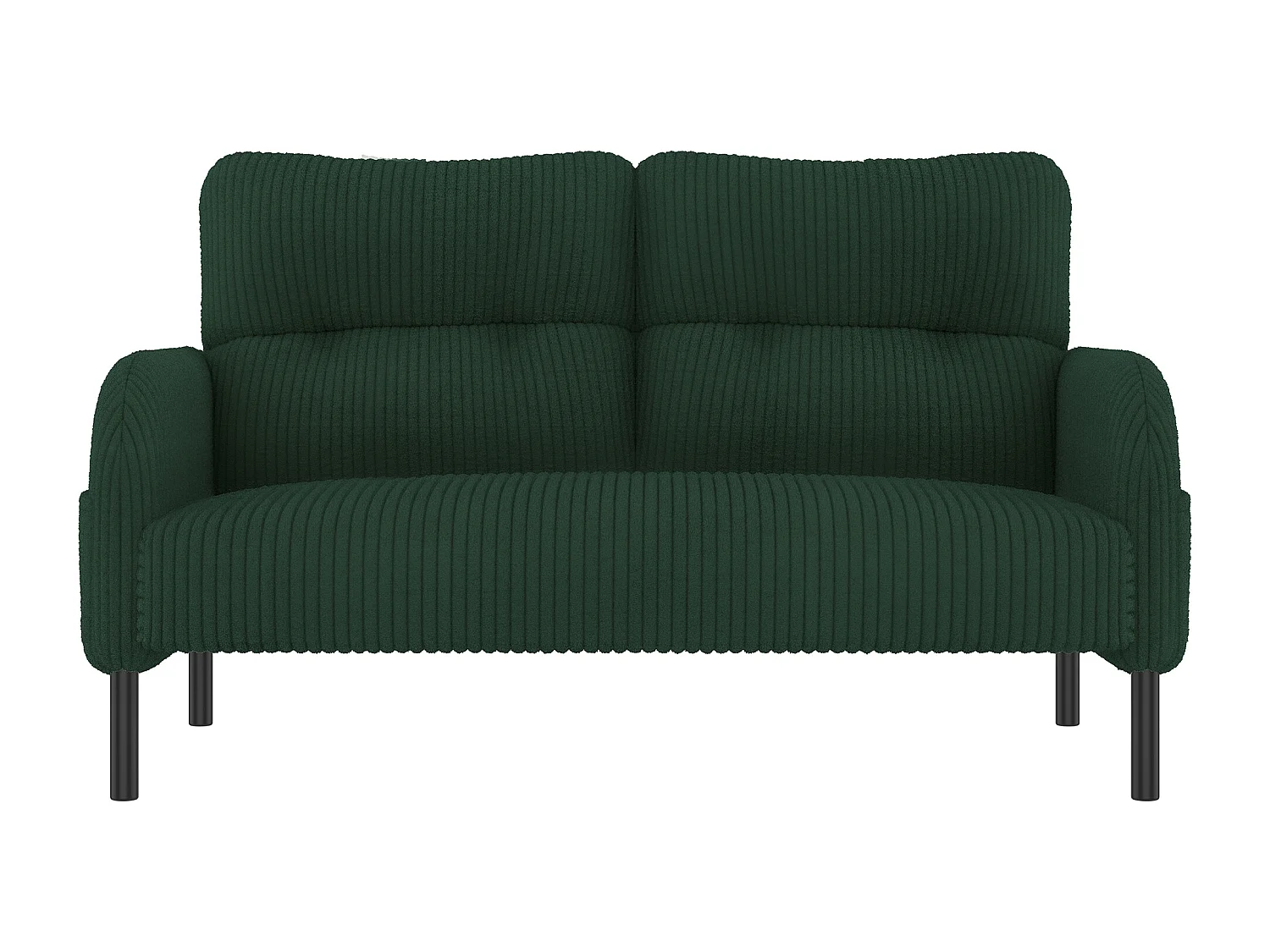 Canapé droit vert - Fauteuil avec dossier et poches latérales - velours côtelé - pour bureaux et salons