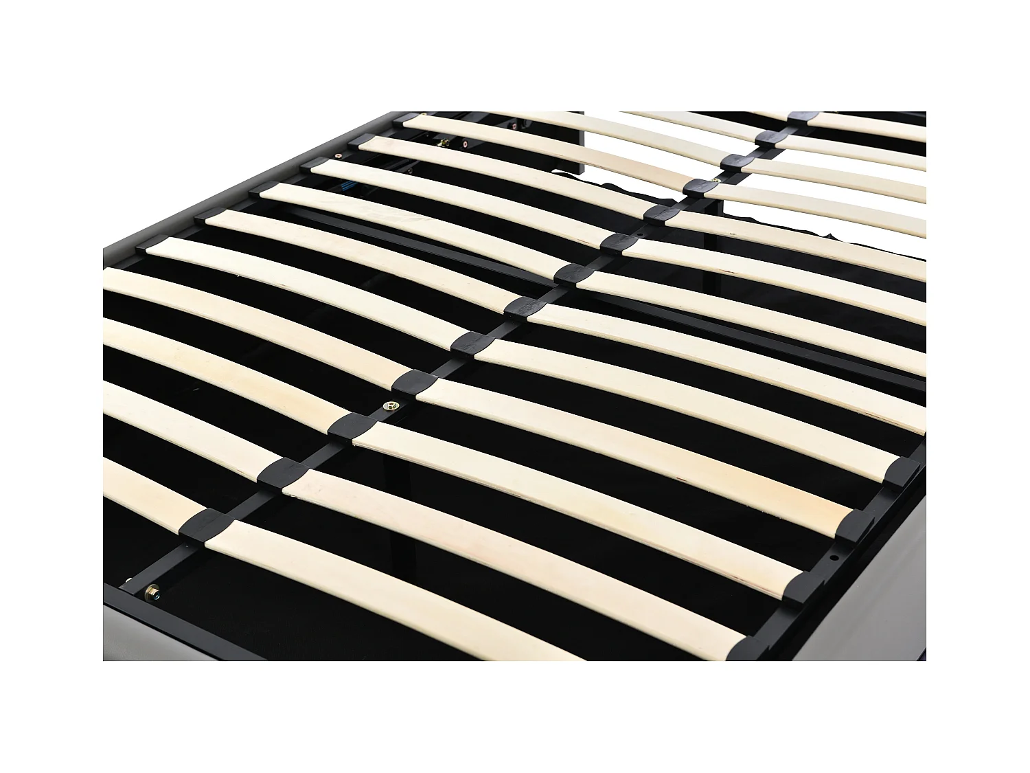 Lit coffre 140x200 cm - Lit adulte avec éclairage LED et sommier à lattes - gris - sans matelas