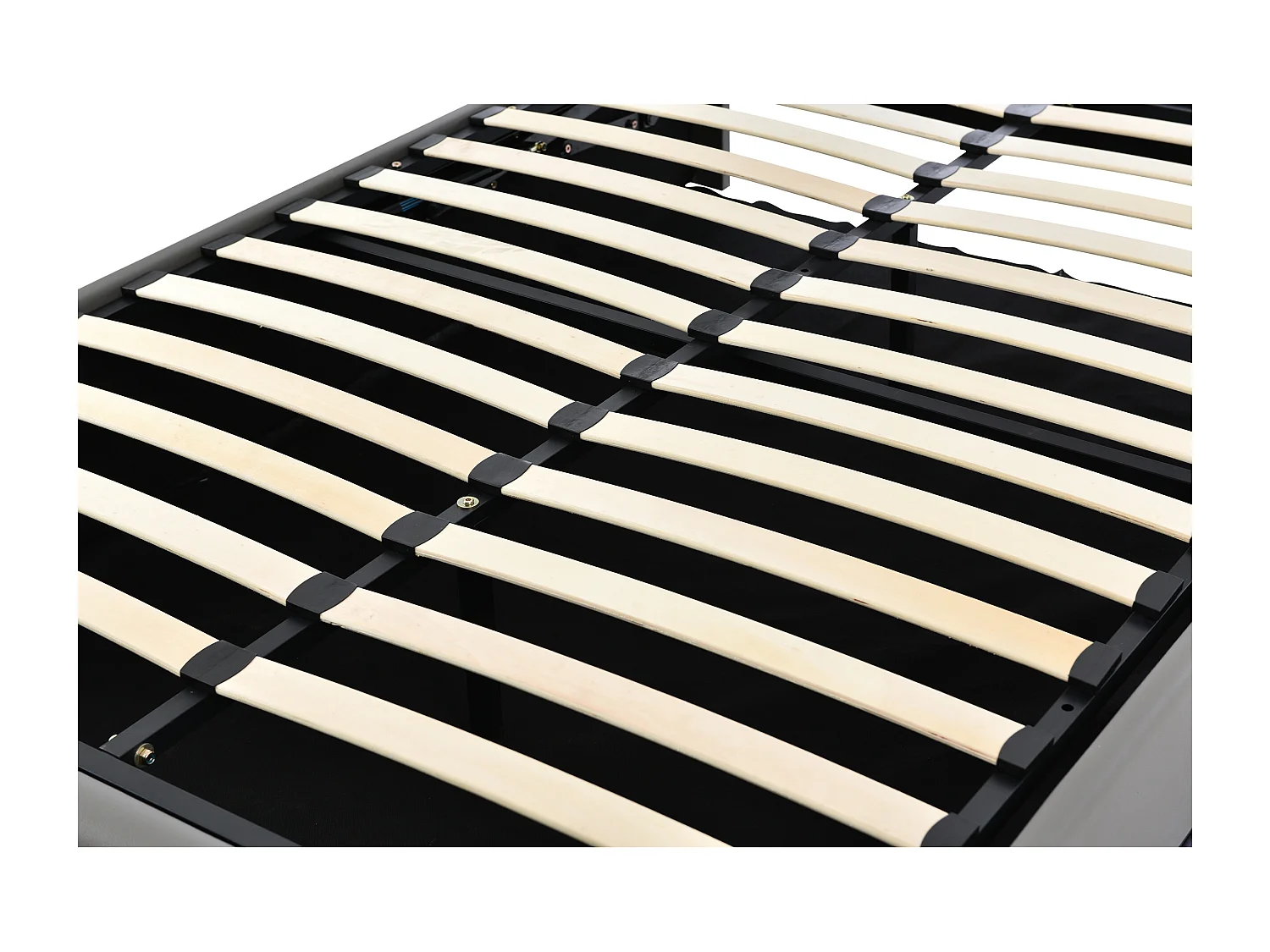 Lit coffre 140x200 cm - Lit adulte avec éclairage LED et sommier à lattes - gris - sans matelas