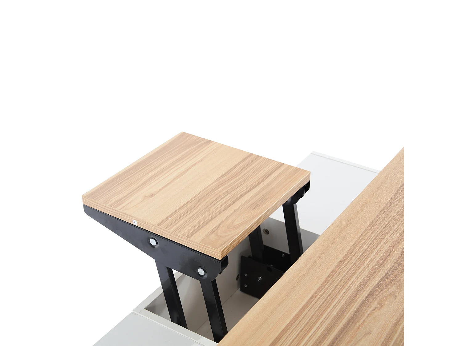 Witte salontafel - salontafel met 4 wielen en 4 lades - opklapbaar blad - voor woonkamer