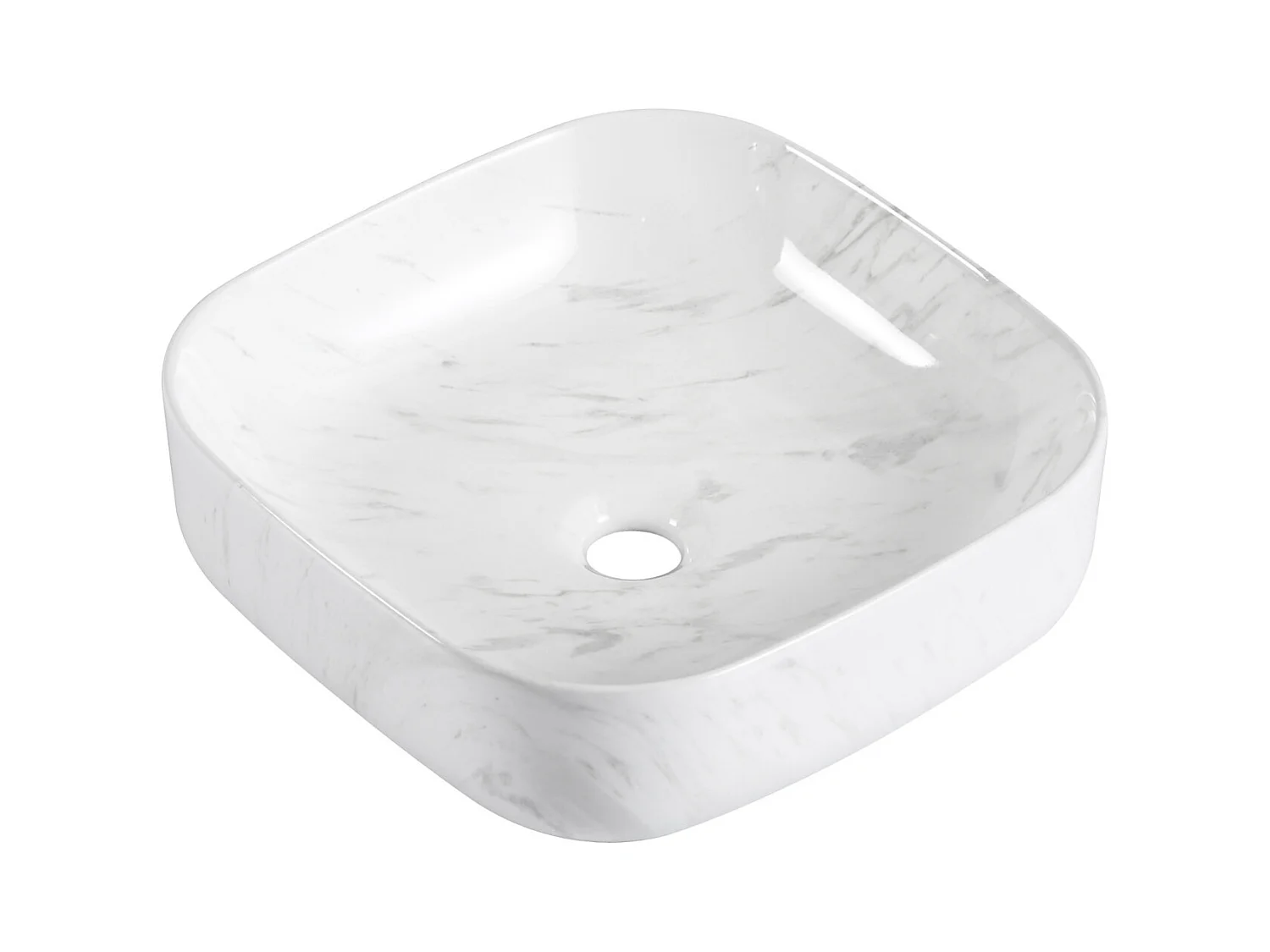VASQUE LOU CARREE IMITATION MARBRE BLANC