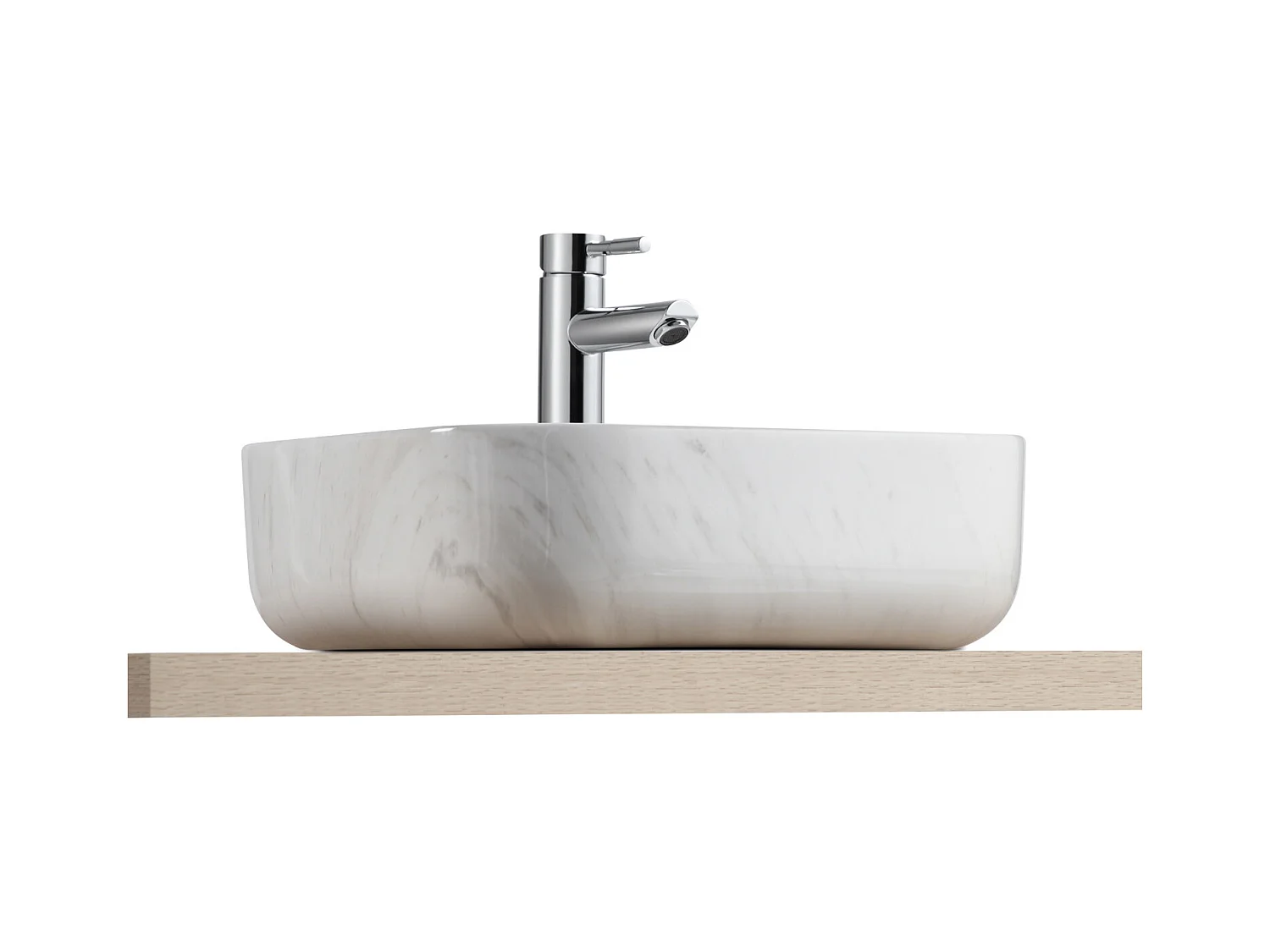 VASQUE LOU CARREE IMITATION MARBRE BLANC