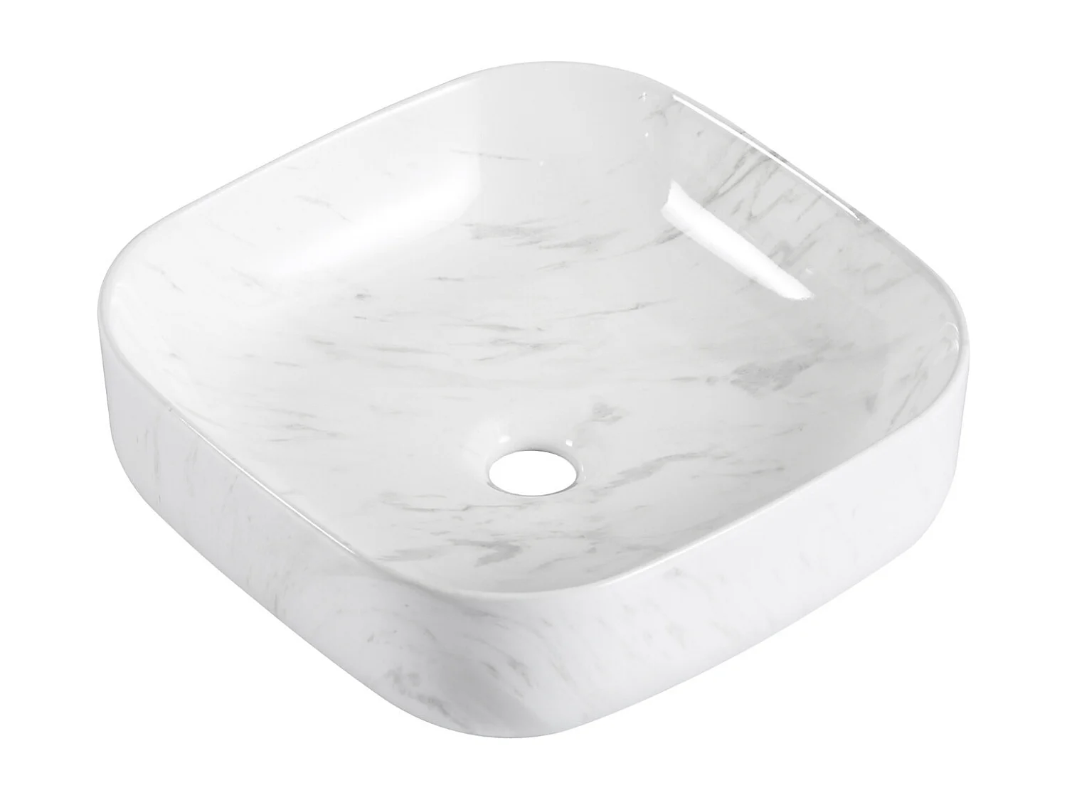VASQUE LOU CARREE IMITATION MARBRE BLANC