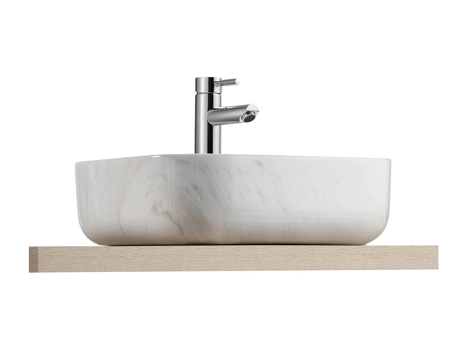 VASQUE LOU CARREE IMITATION MARBRE BLANC