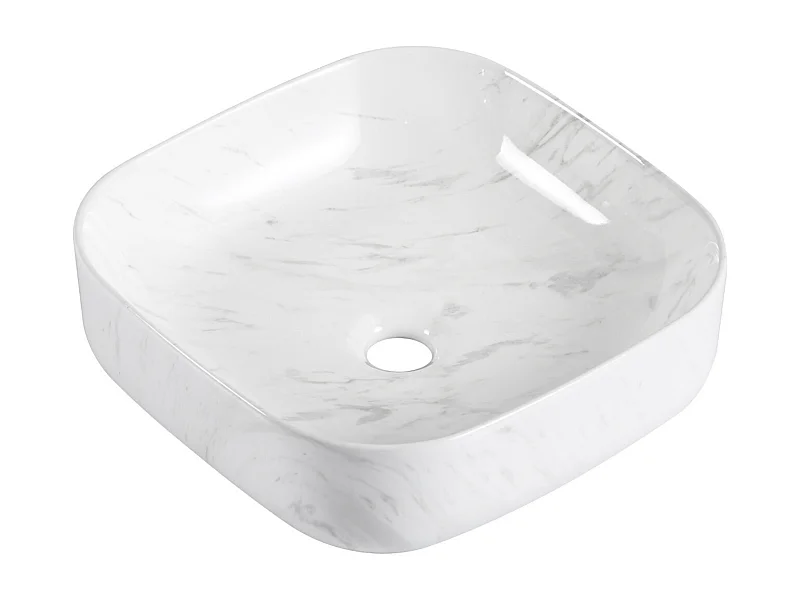 VASQUE LOU CARREE IMITATION MARBRE BLANC