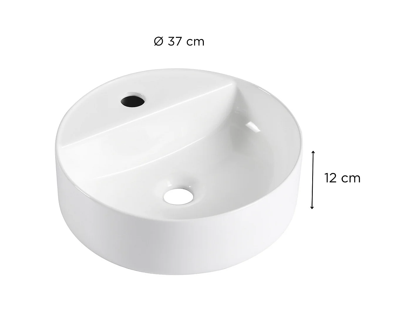Aufsatzwaschbecken L.37 x H.12 x T.37 cm weiß KALI