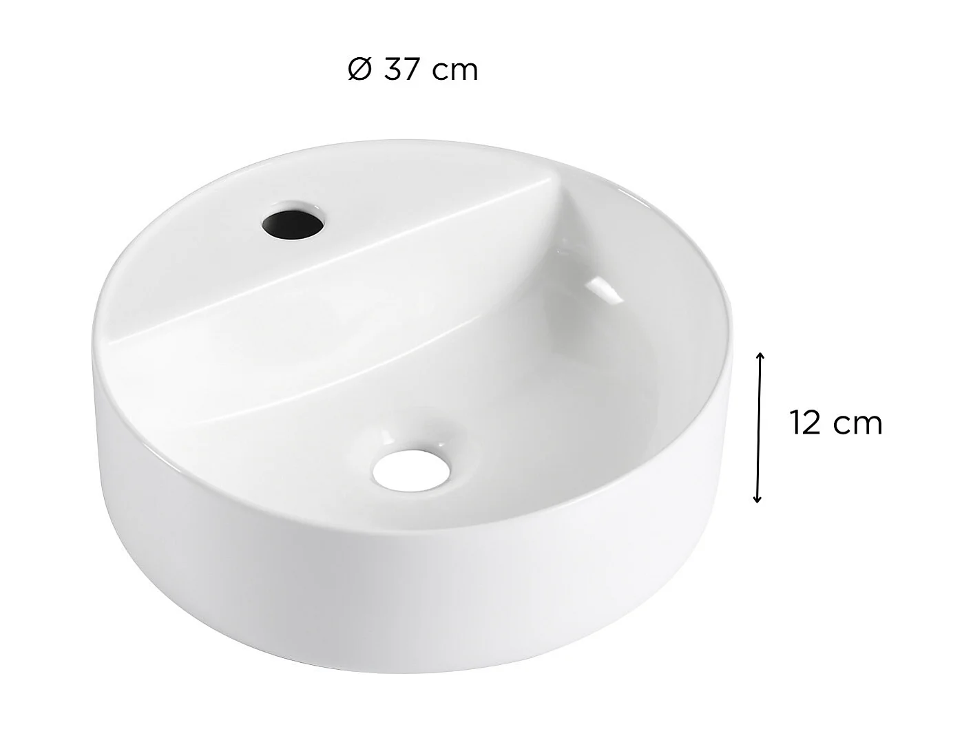 Aufsatzwaschbecken L.37 x H.12 x T.37 cm weiß KALI