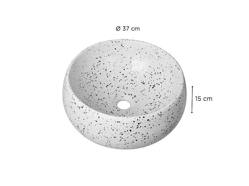 ZOLI 40 cm rundes Terrazzo-Waschbecken für den Aufsatz