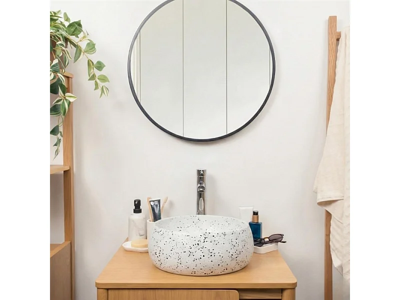 ZOLI 40 cm rundes Terrazzo-Waschbecken für den Aufsatz