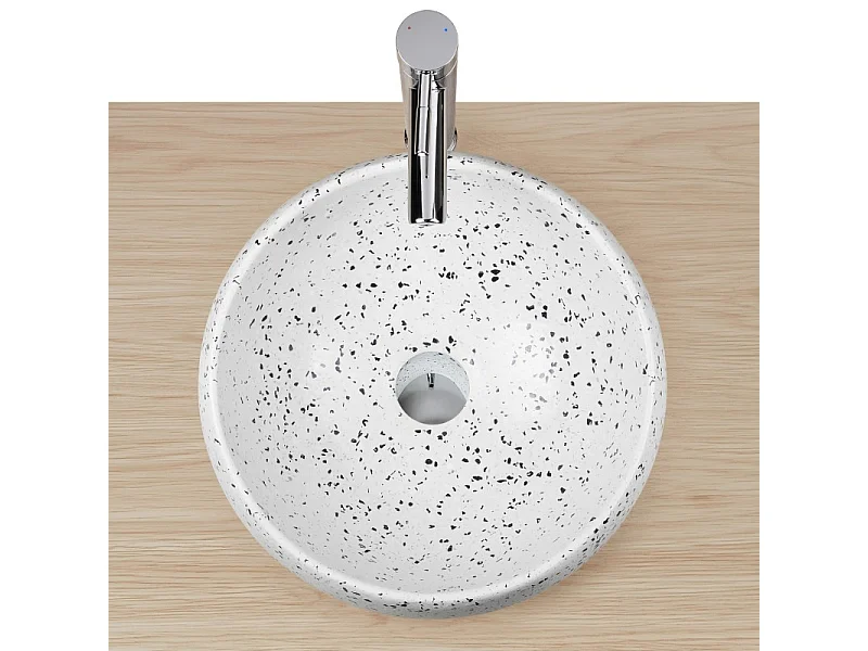 ZOLI 40 cm rundes Terrazzo-Waschbecken für den Aufsatz