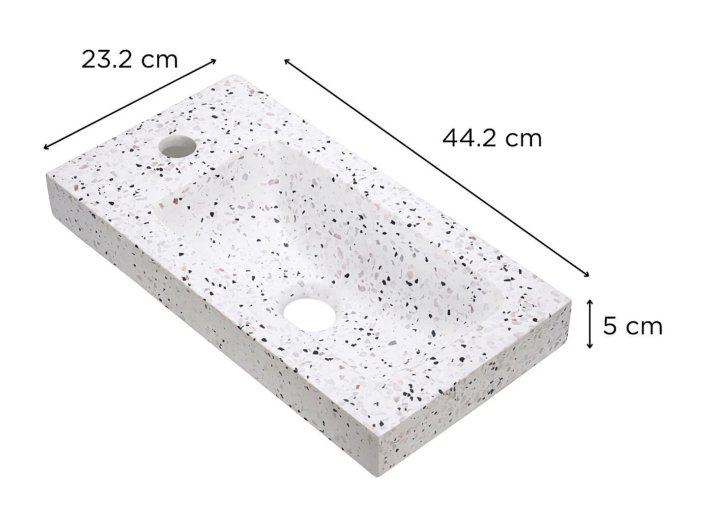 VASQUE LAVE MAINS TERRAZZO L44.2 CM