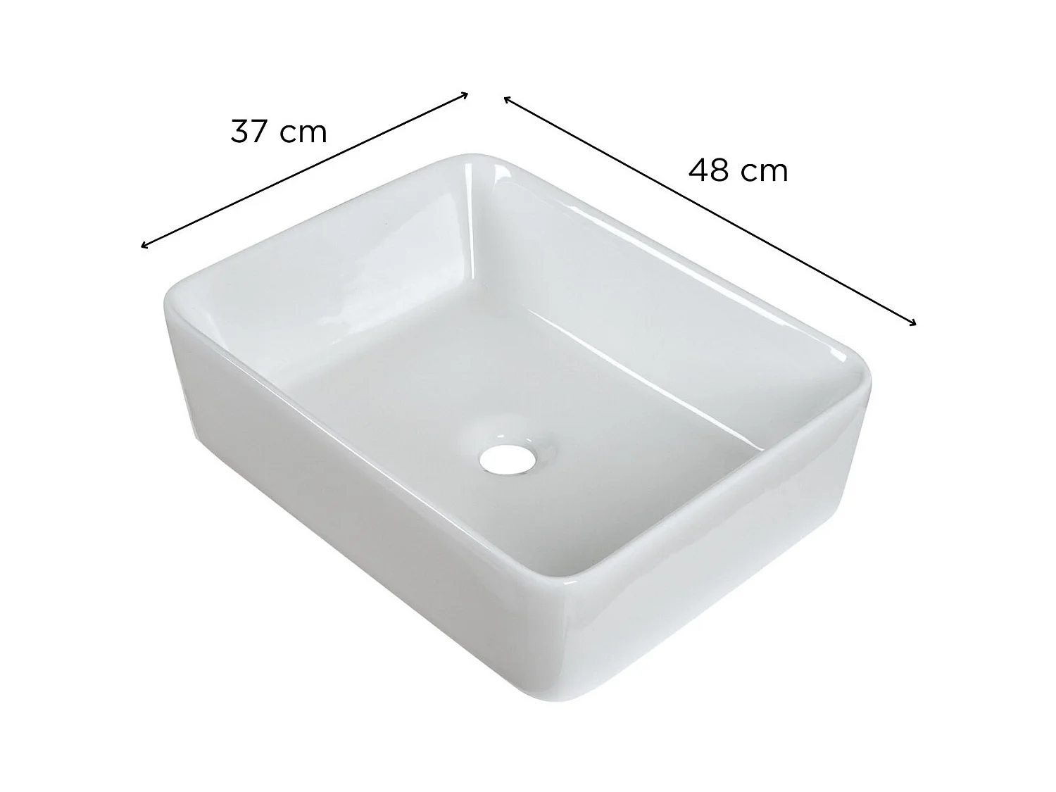 Lavabo appoggio L.48 x P.37 cm ceramica bianca SOLIA