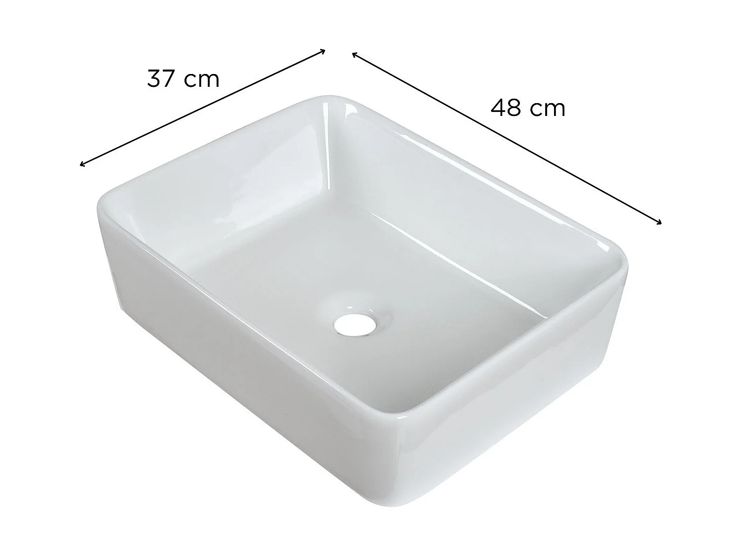 Opzetwastafel L.48 x D.37 cm wit keramiek SOLIA