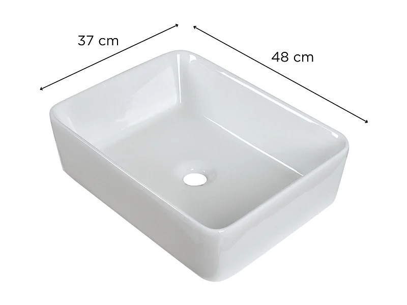 Opzetwastafel L.48 x D.37 cm wit keramiek SOLIA