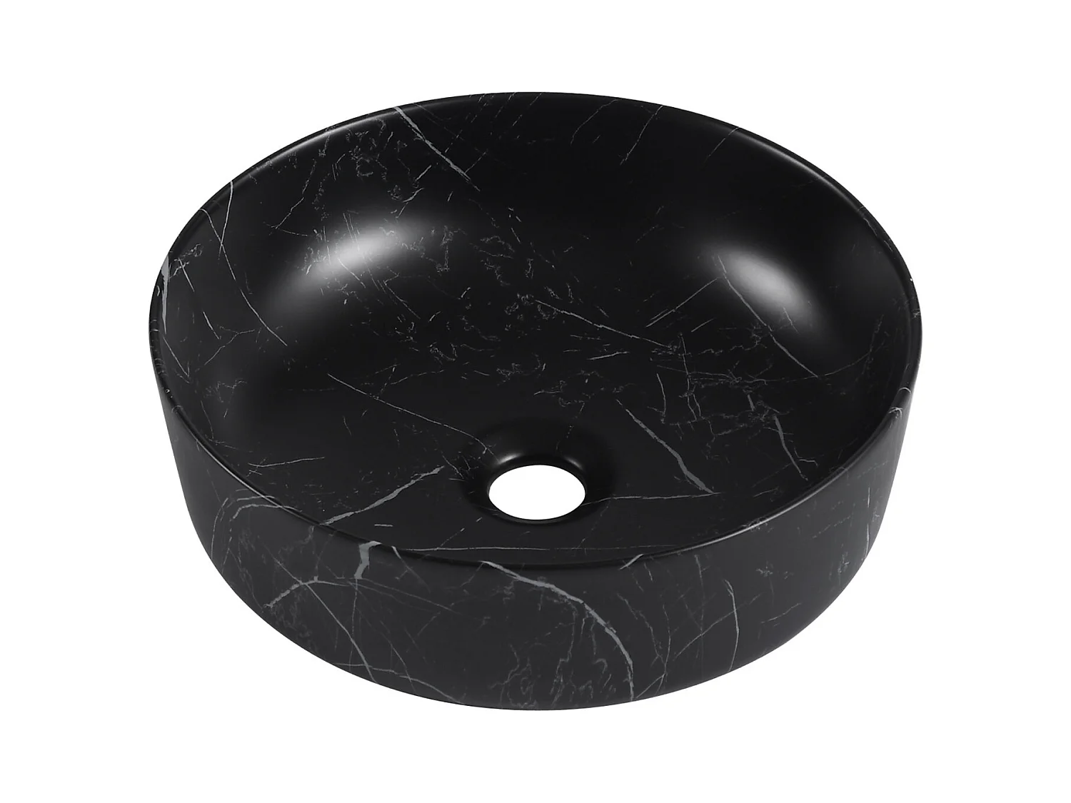 Aufsatzwaschbecken L.37 x H.12 x T.37 cm schwarzer Marmor LIA