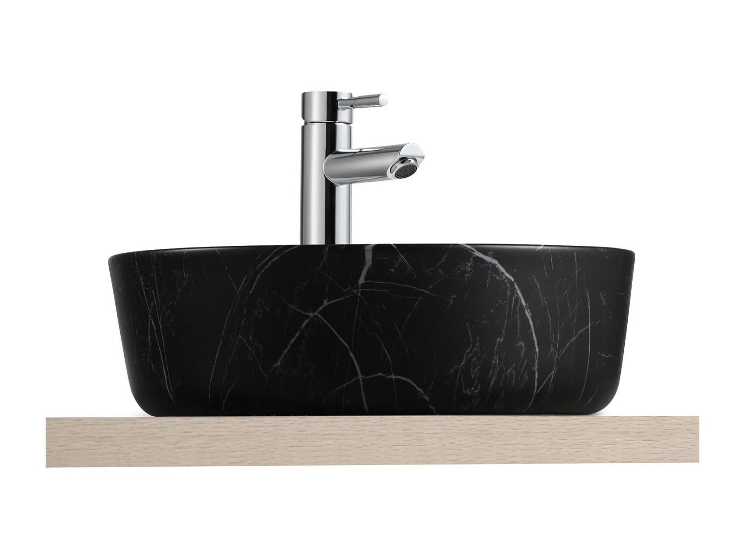Opzetwastafel L.37 x H.12 x D.37 cm zwart marmer LIA