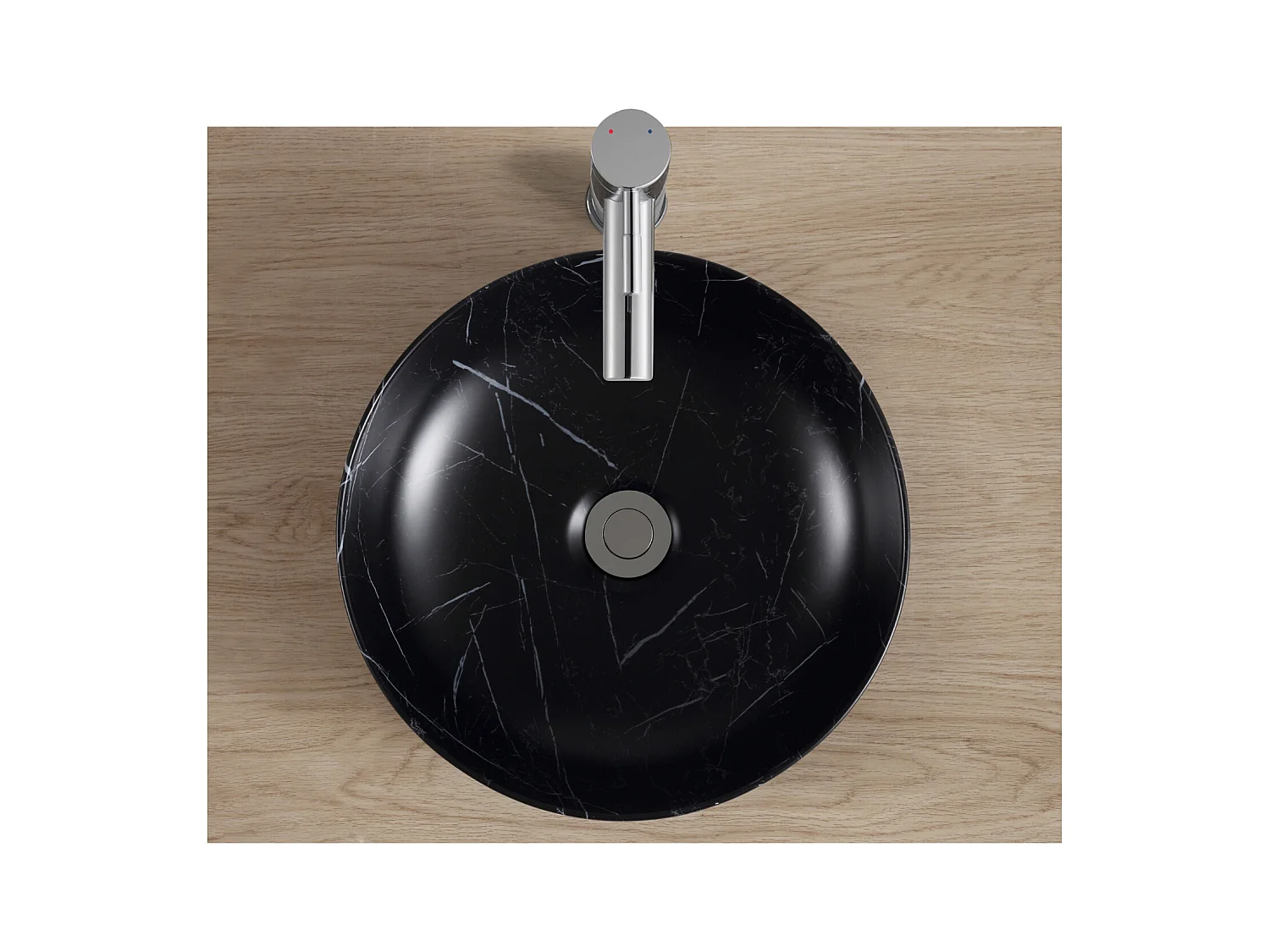 Opzetwastafel L.37 x H.12 x D.37 cm zwart marmer LIA