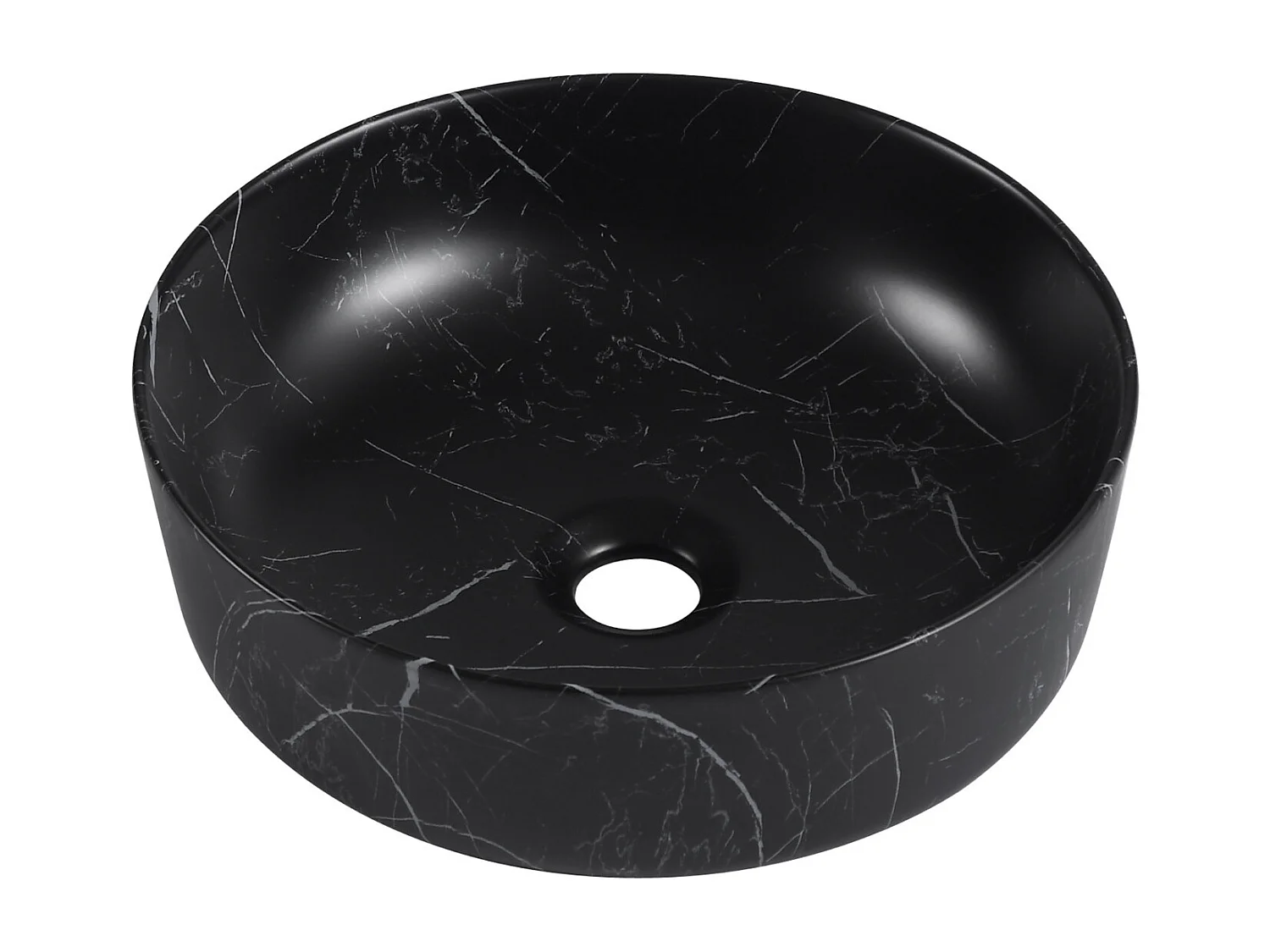 Opzetwastafel L.37 x H.12 x D.37 cm zwart marmer LIA