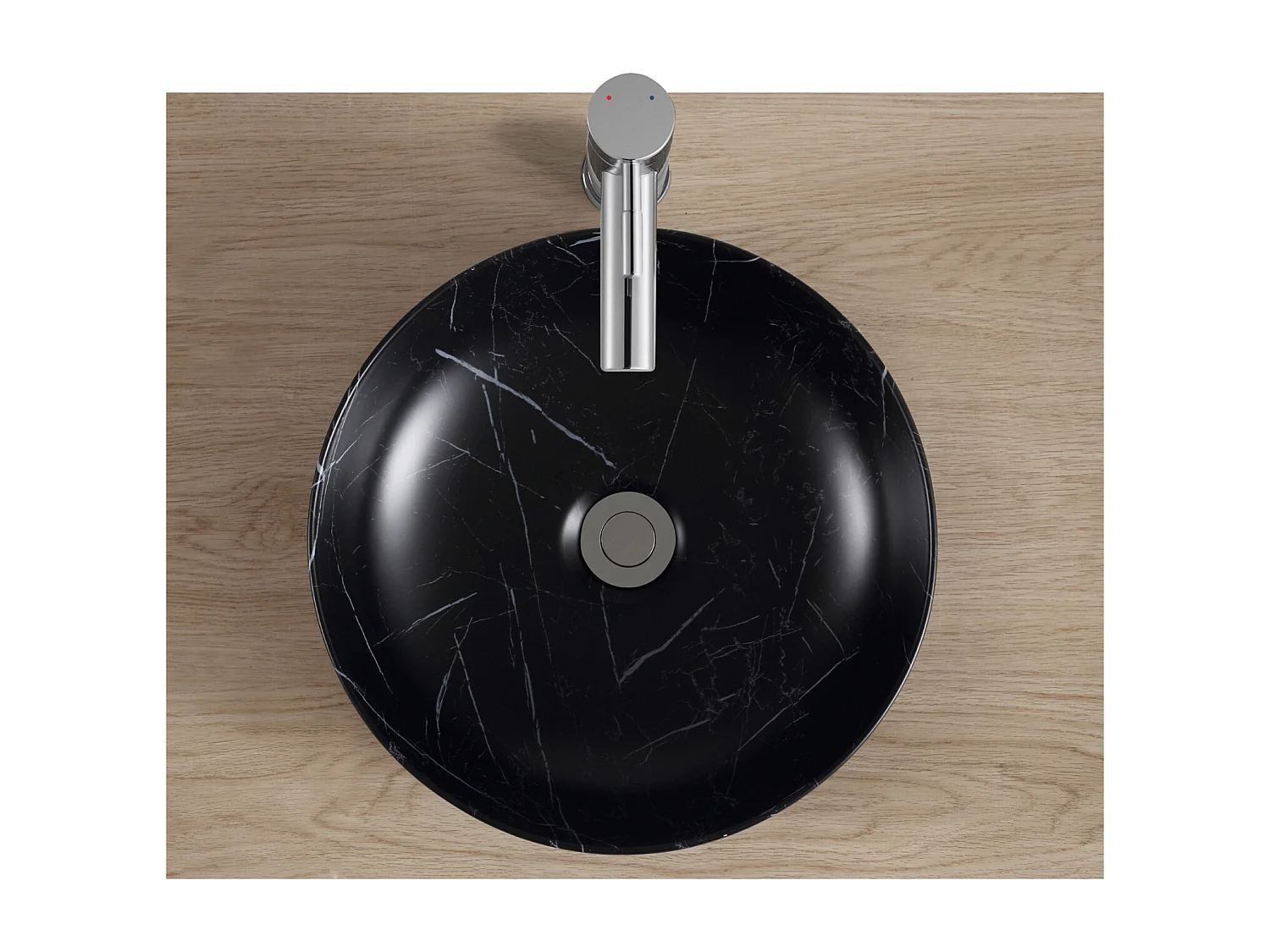 Opzetwastafel L.37 x H.12 x D.37 cm zwart marmer LIA