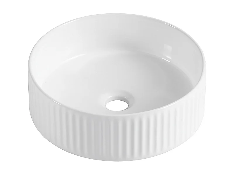 Vasque Salle de Bain à poser ronde 45 cm Blanche - LINEA