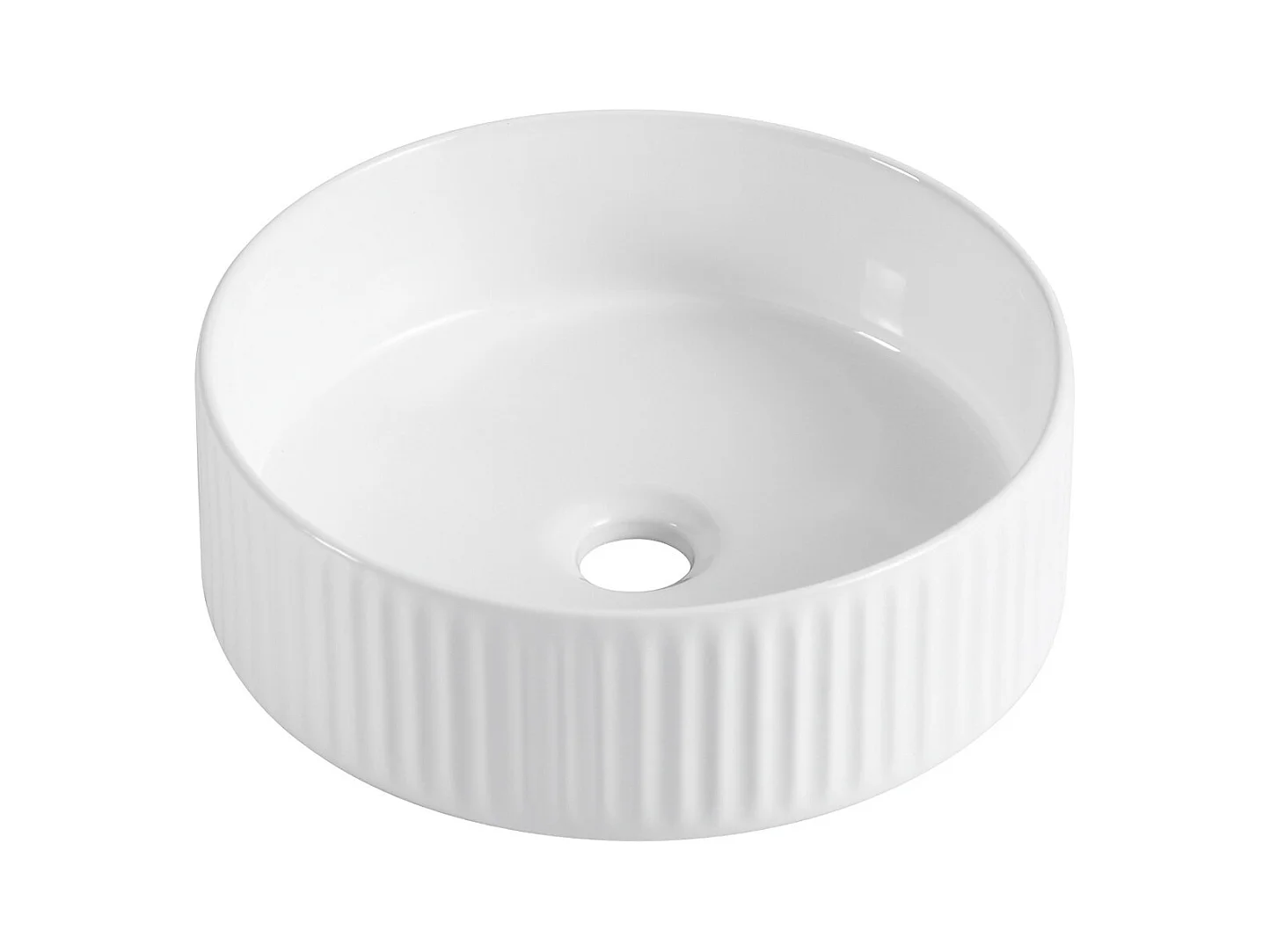 Vasque Salle de Bain à poser ronde 45 cm Blanche - LINEA
