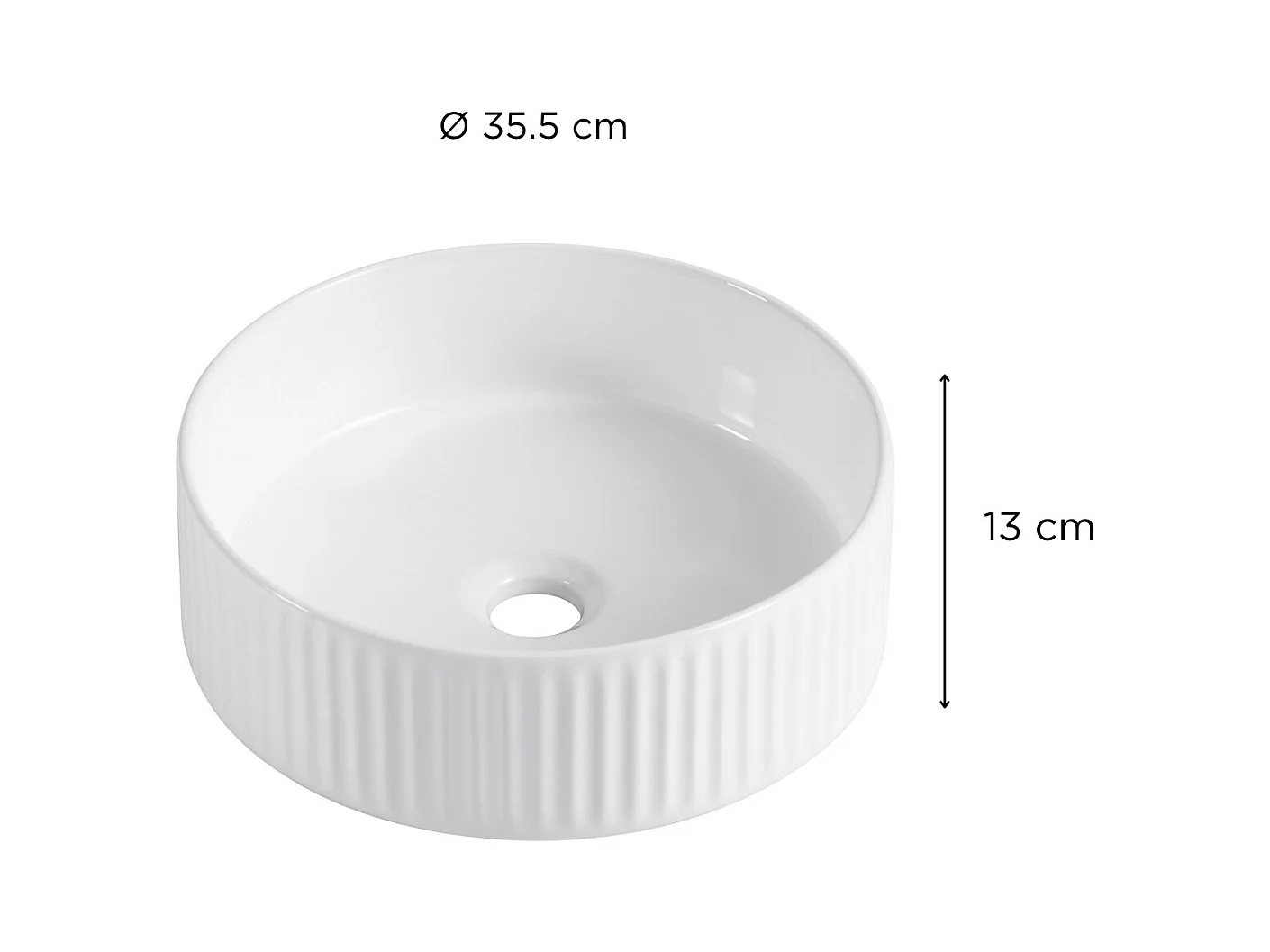 Vasque Salle de Bain à poser ronde 45 cm Blanche - LINEA