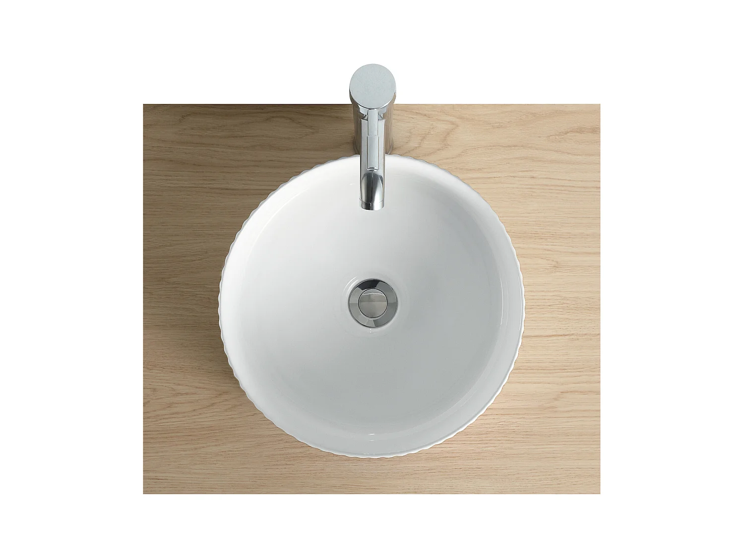 Vasque Salle de Bain à poser ronde 45 cm Blanche - LINEA