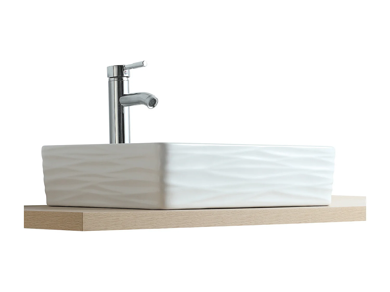 Lavabo sobre encimera rectangular de cerámica SERENA, 47x36cm