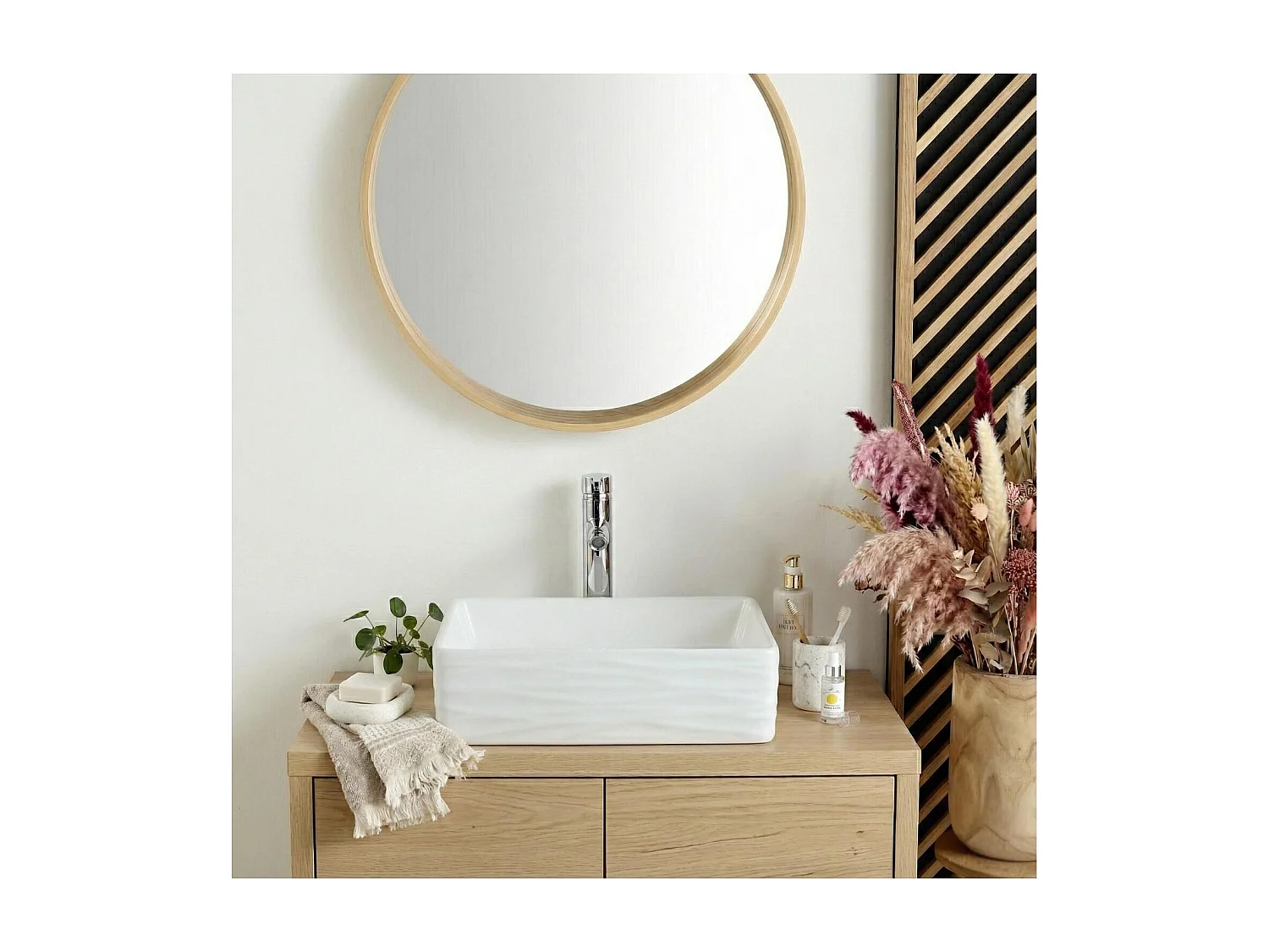 Lavabo sobre encimera rectangular de cerámica SERENA, 47x36cm