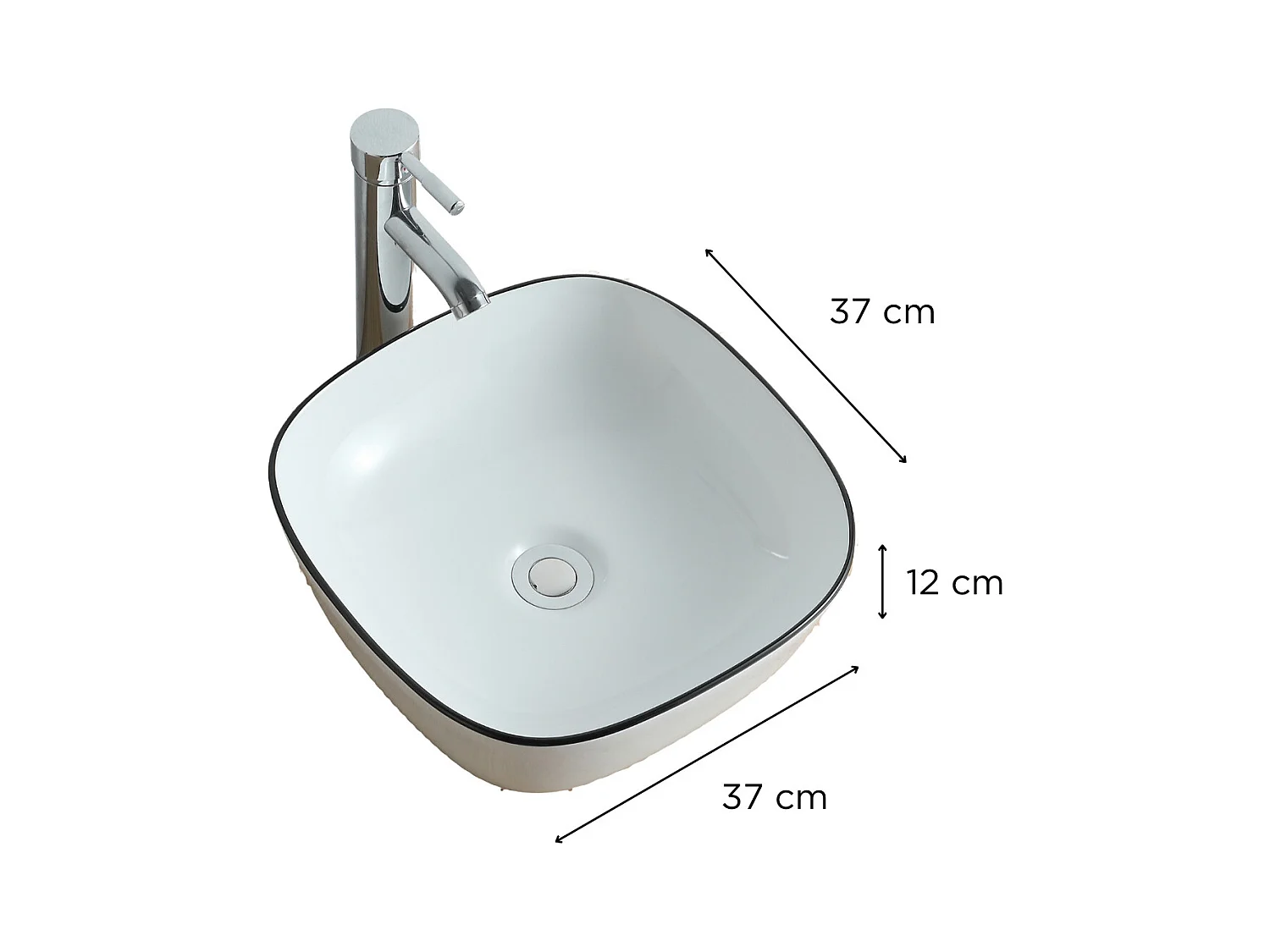 DIEGO VSQ A POSER CARRE BLC/NOIR CERAM